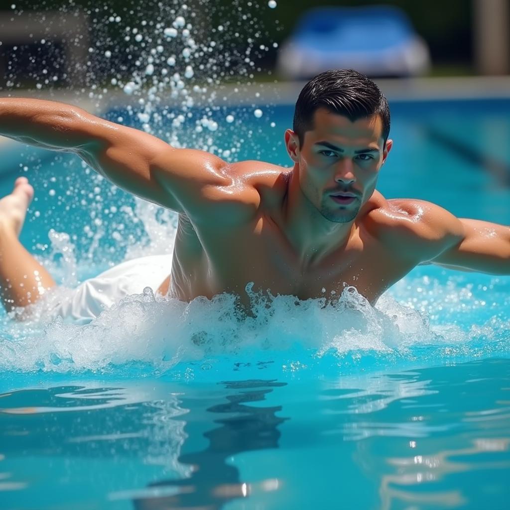 Analysis of Cristiano Ronaldo's swimming technique