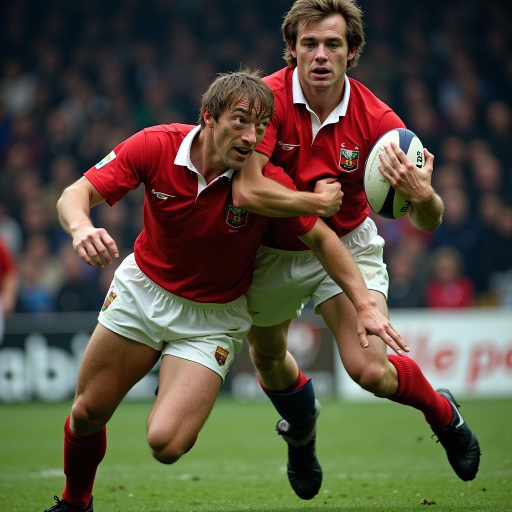 Roy Keane and Alf-Inge Haaland clash during the Manchester derby