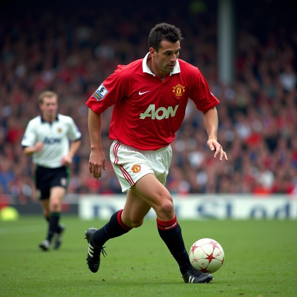 Roy Keane playing for Manchester United