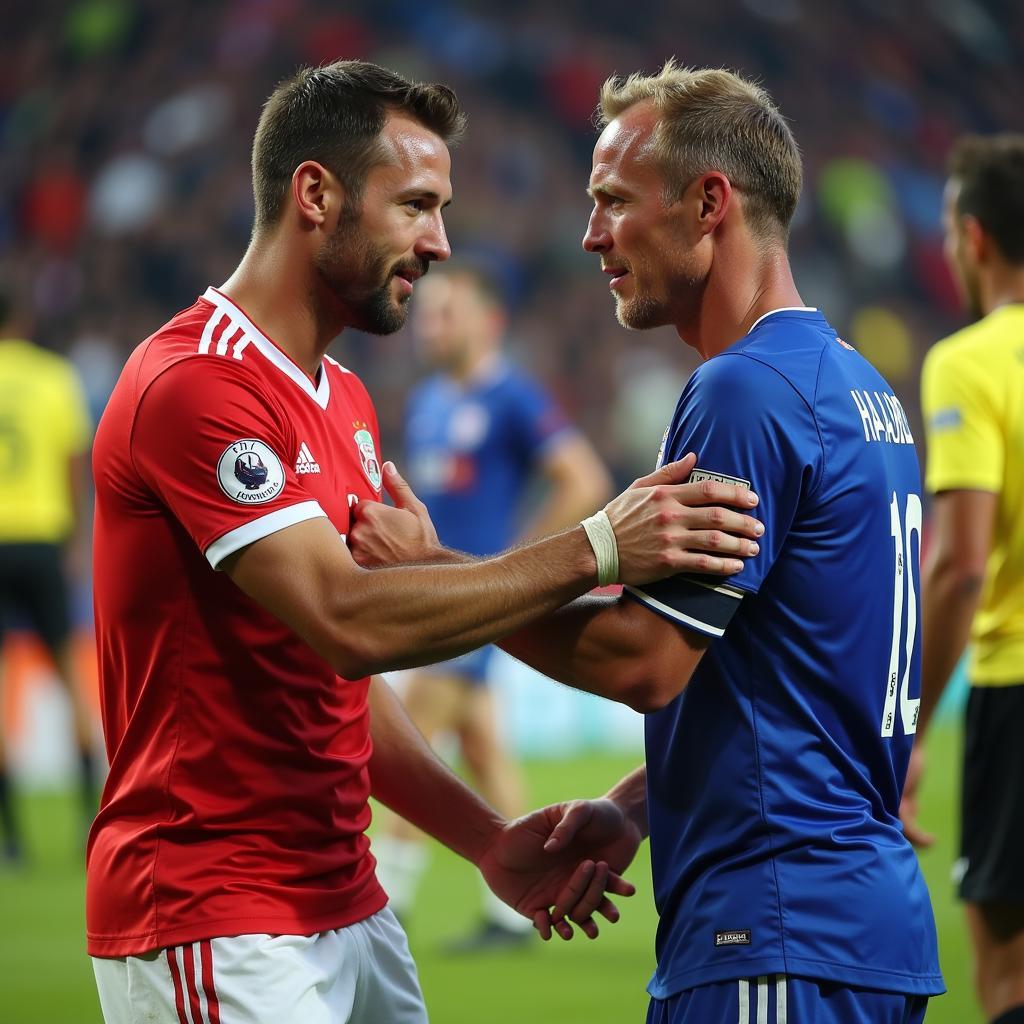 Rudiger and Haaland after the Match