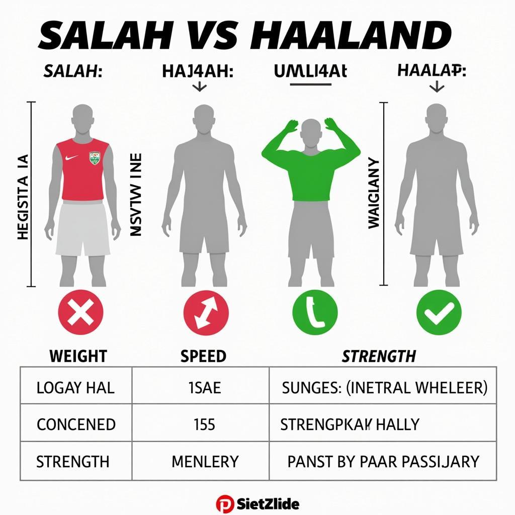 Salah and Haaland Physical Attributes Comparison