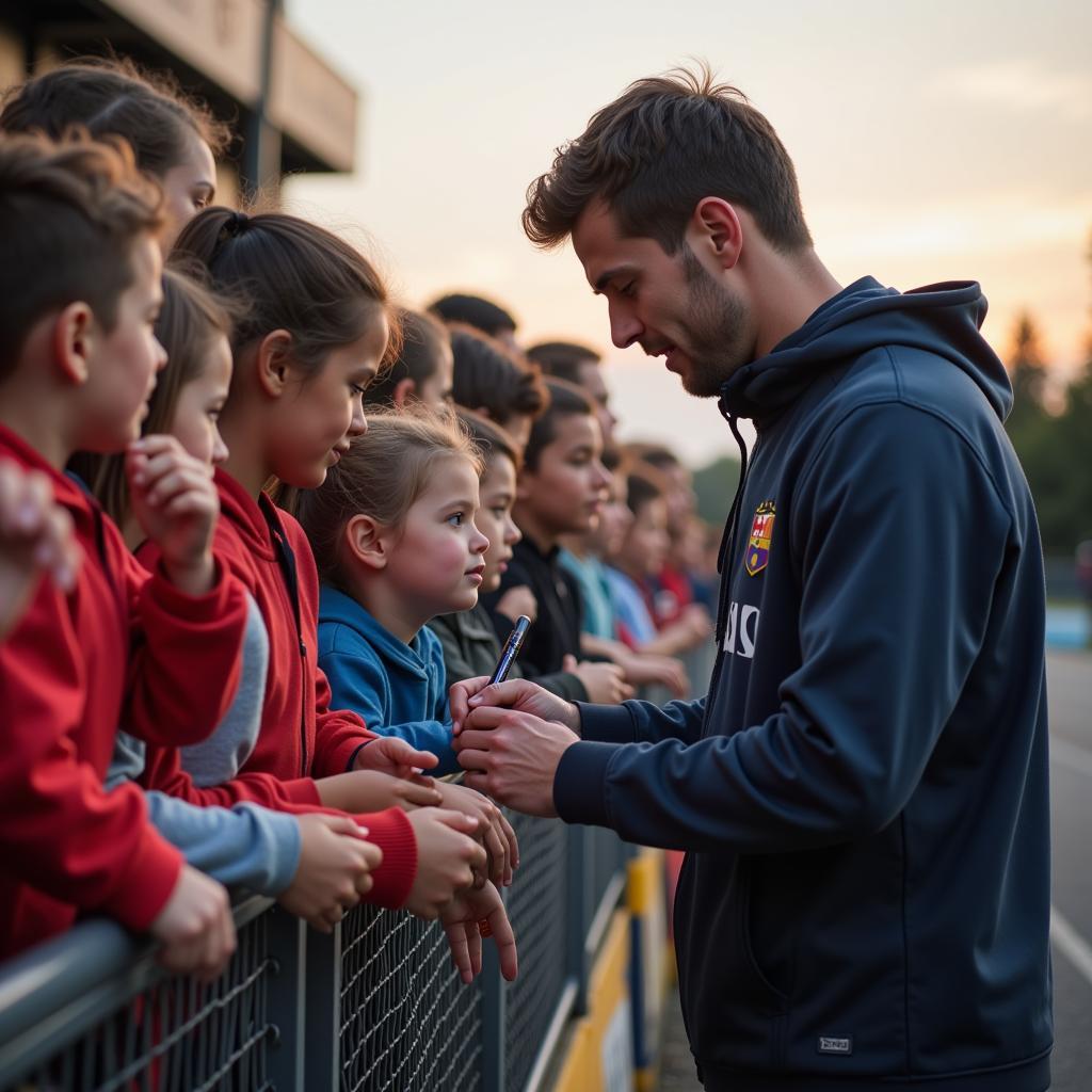 Samson Footballer Inspires Young Players