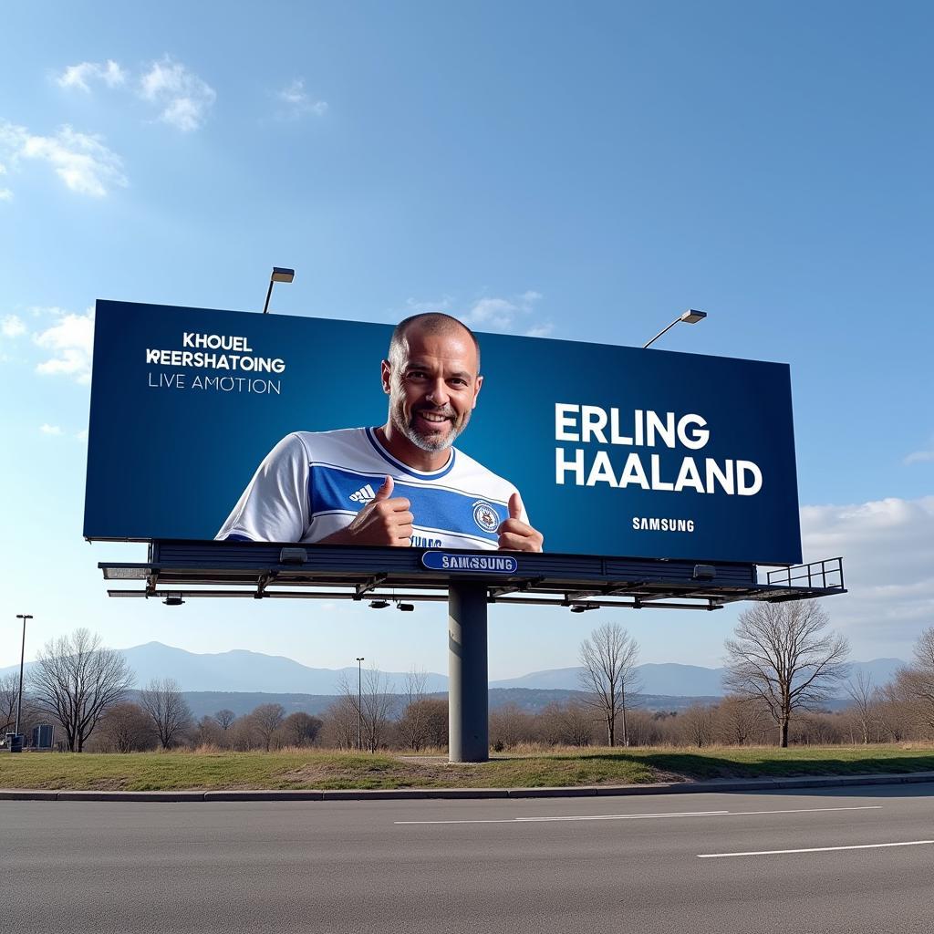 Samsung advertisement featuring Haaland