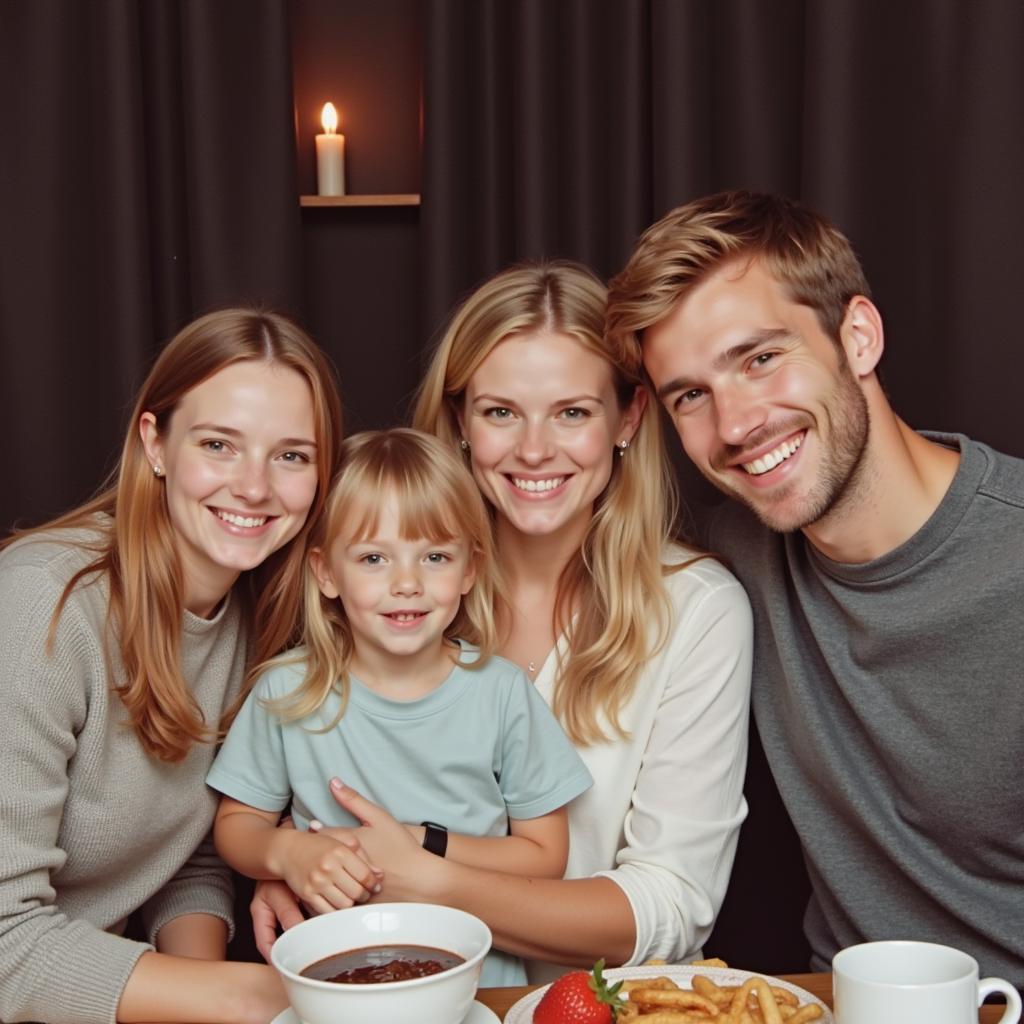 Silje Linge Haaland with her family