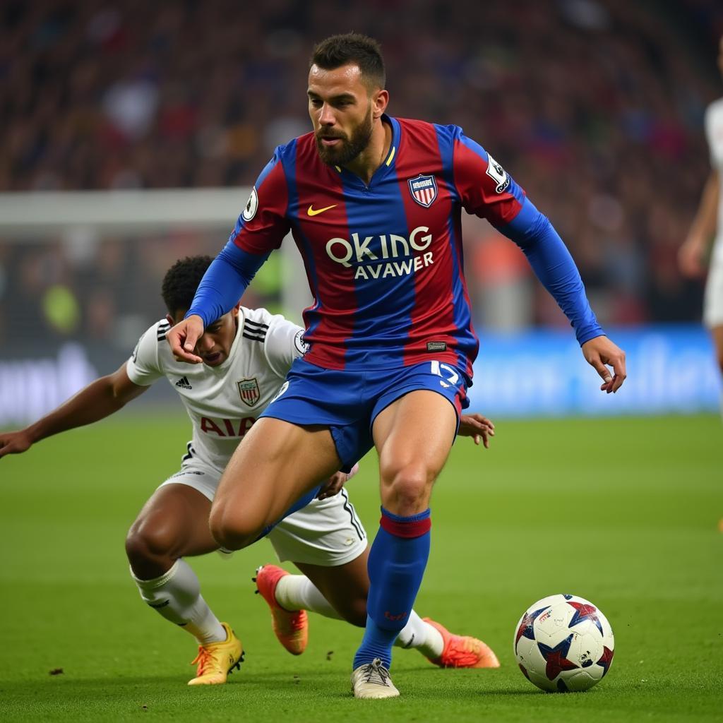 Footballer Sliding with Ripped Shorts