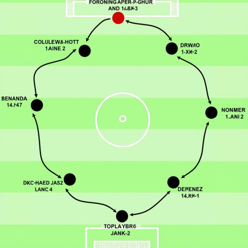 Basic Soccer Player Diagram: 4-4-2 Formation