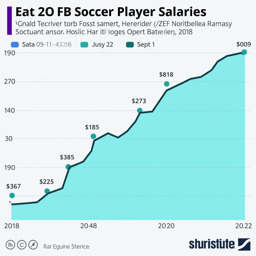 A comparison of soccer player salaries in 2018 with previous years, showing the upward trend in earnings.