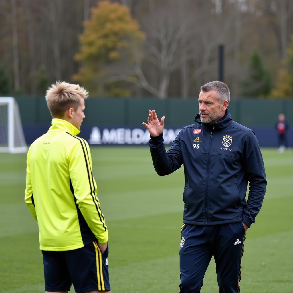 Solskjaer and Haaland training at Molde