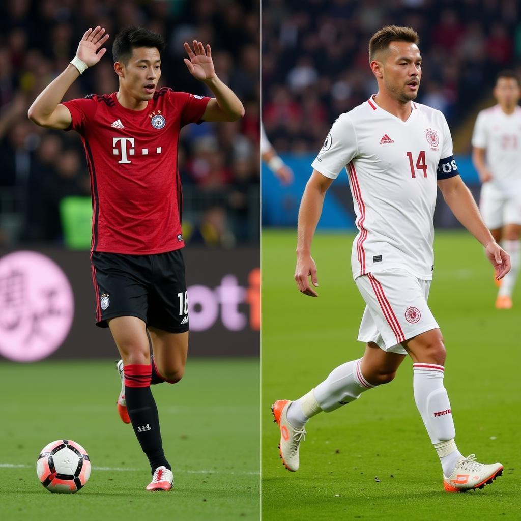 Son Heung-min and Erling Haaland Celebrating a Goal