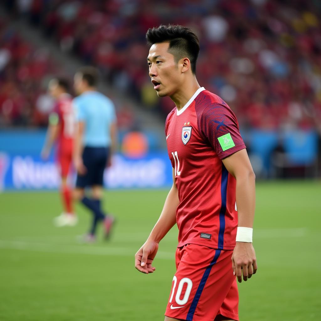 Son Heung-min leading South Korea in a World Cup qualifying match