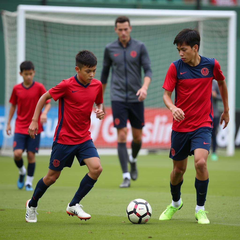 Southeast Asian Footballers Training in a European Club