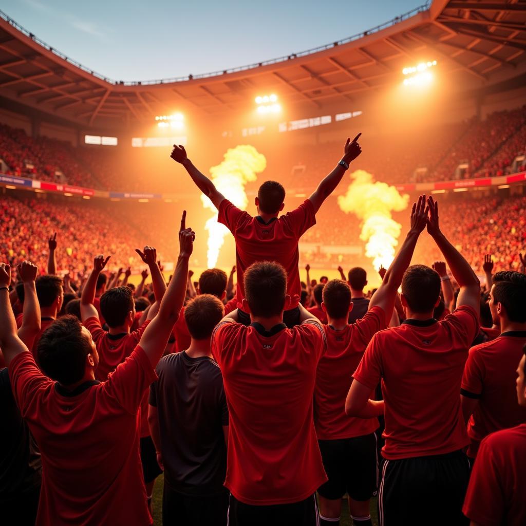 Spanish Football Fans Celebrating a Victory