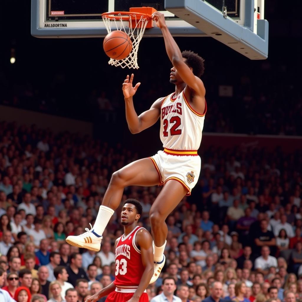 Spud Webb performing a high-flying dunk