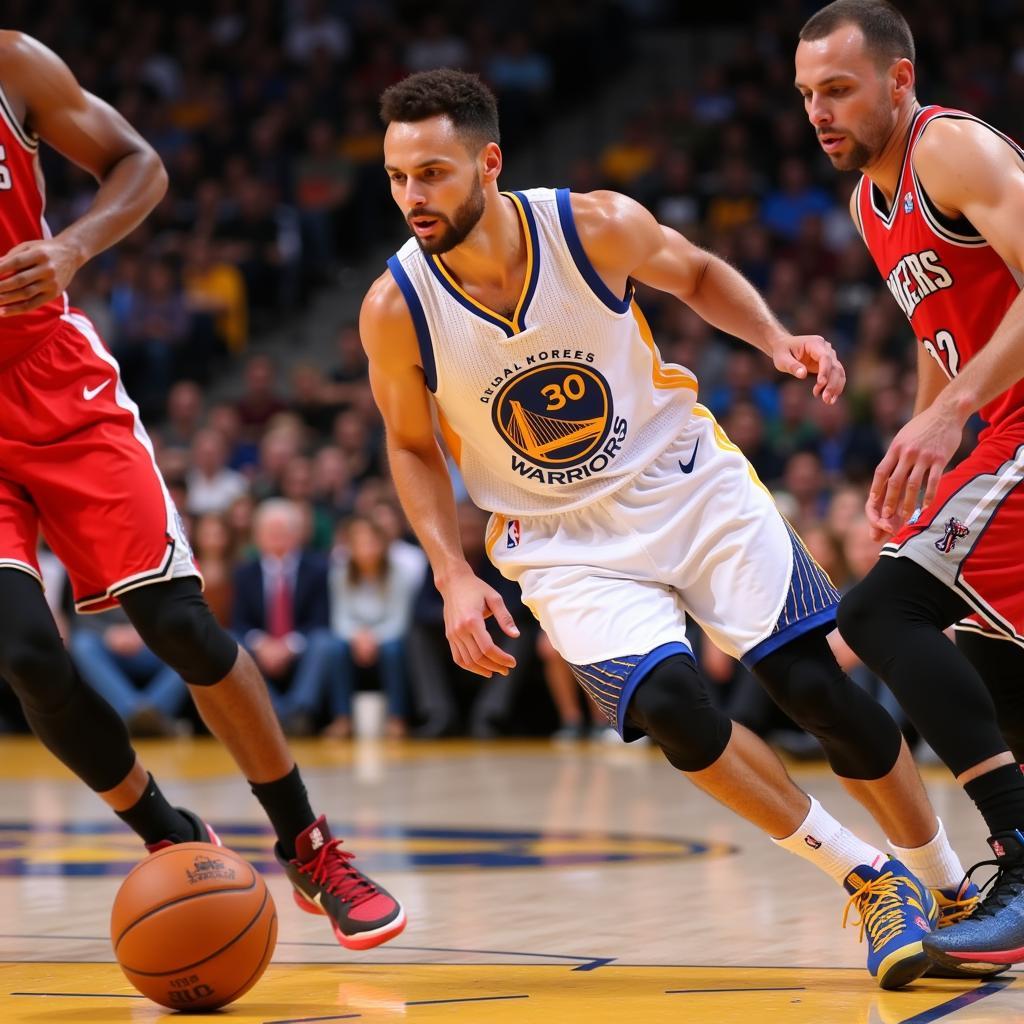 Stephen Curry Dribbling the Ball