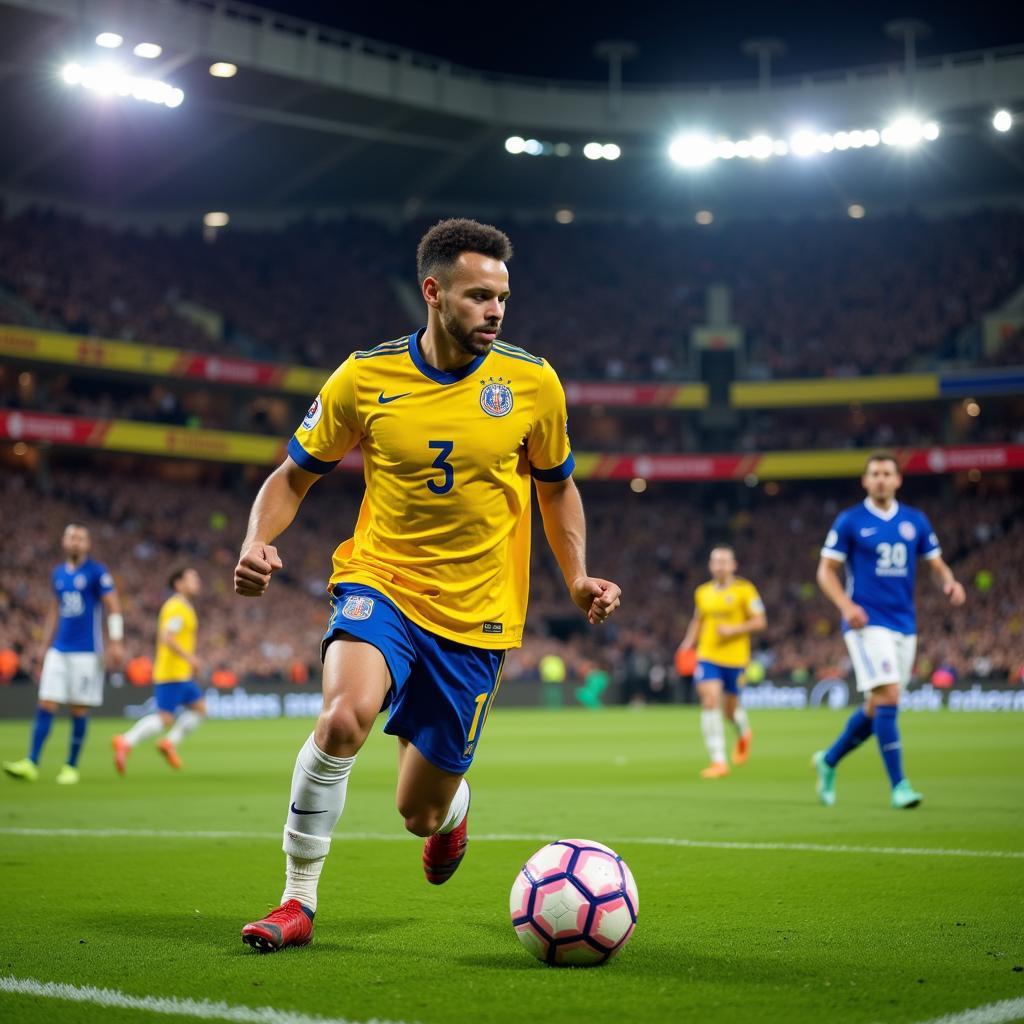 Stephen Curry Celebrating a Football Goal