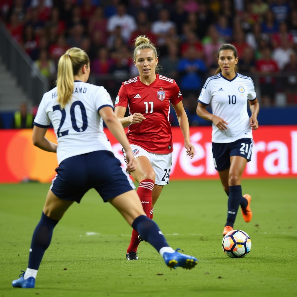 Haaland anticipating a pass and making a run into space