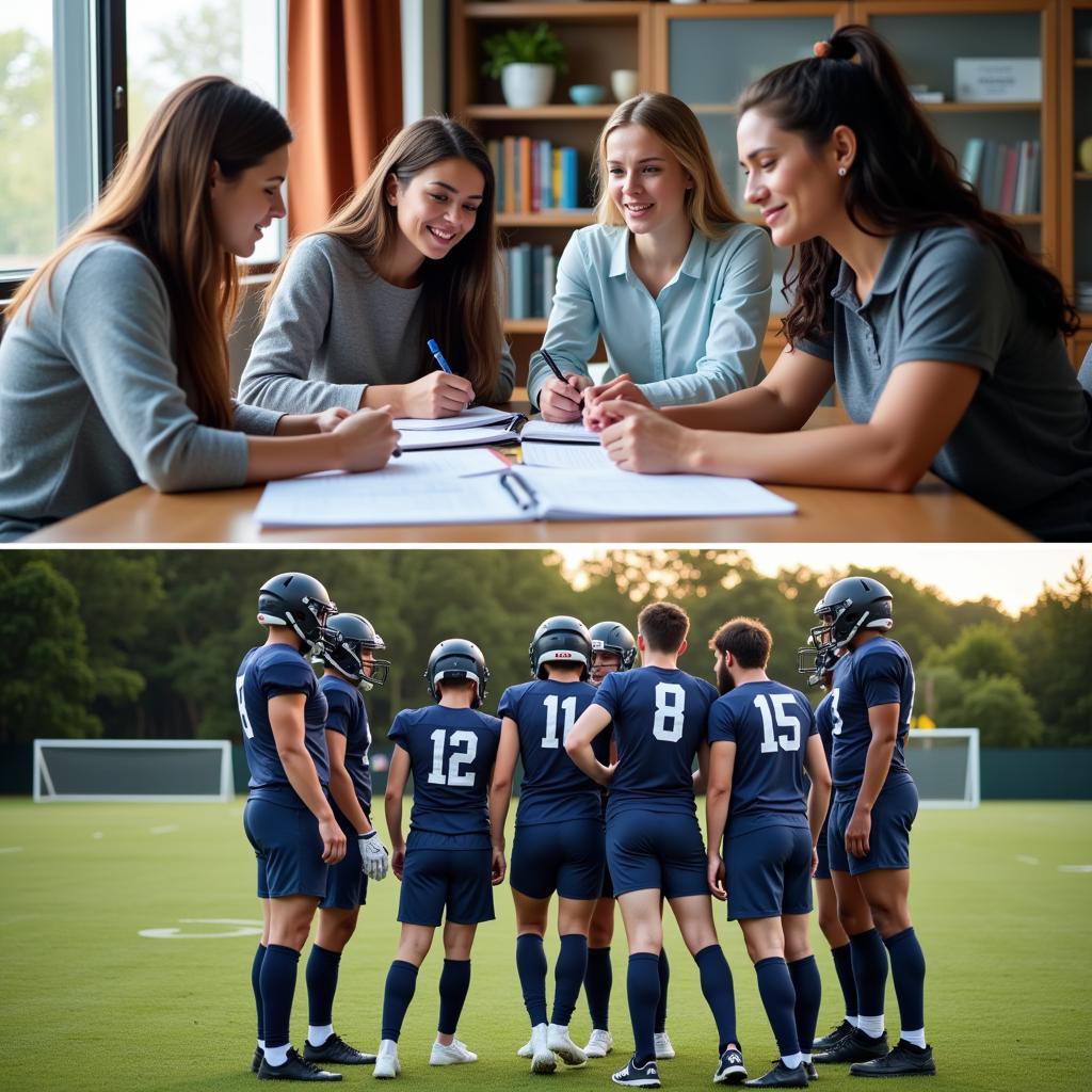 Study Group Collaboration and Football Team Strategy