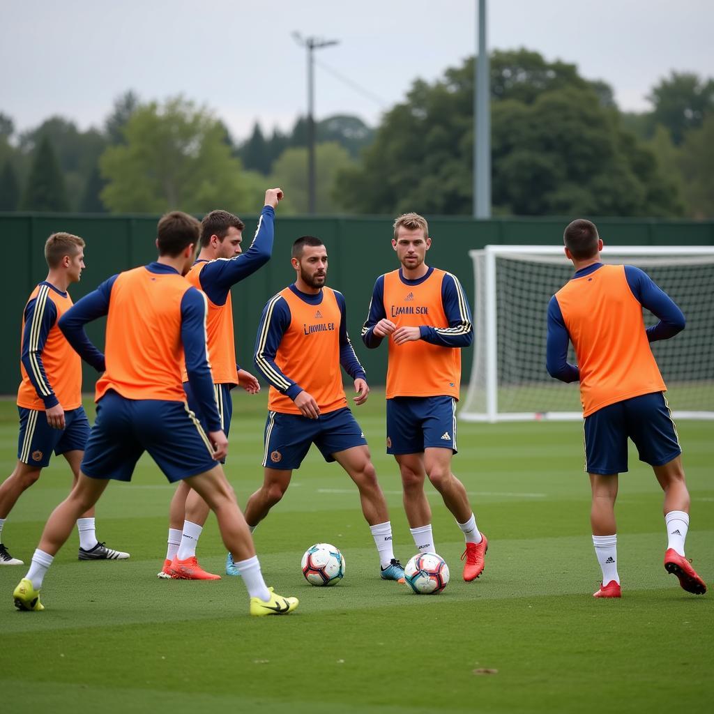 Swedish Football Players Training