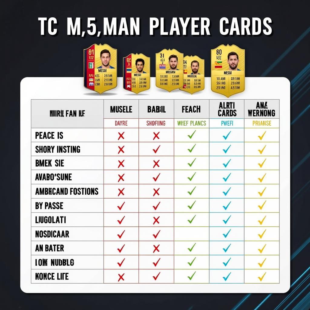 TC Messi Player Card Attributes Comparison