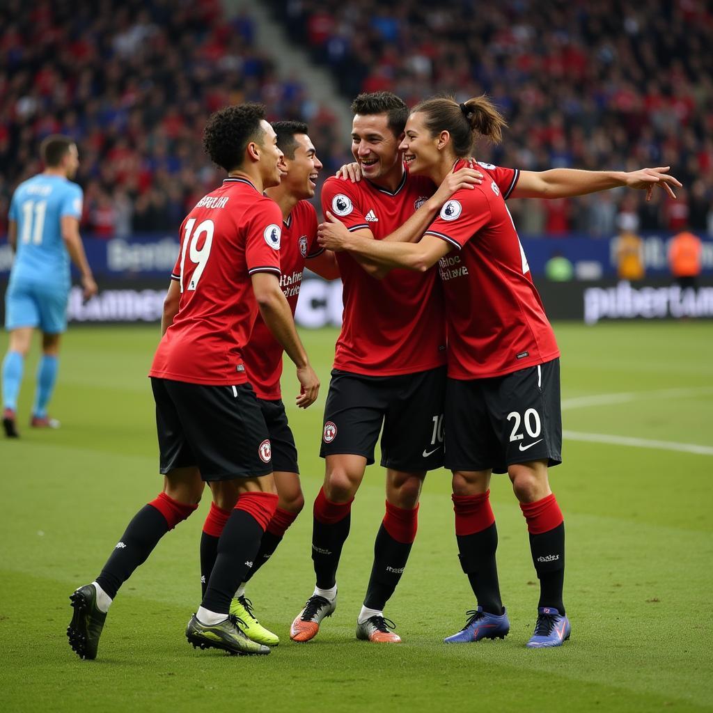 Celebrating a Goal: Team Chemistry in Action