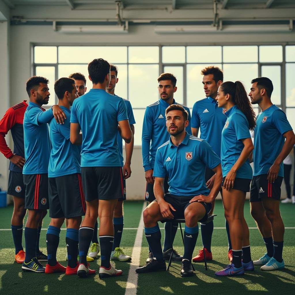 Team Meeting - Football Squad Preparing for Malaysia Match