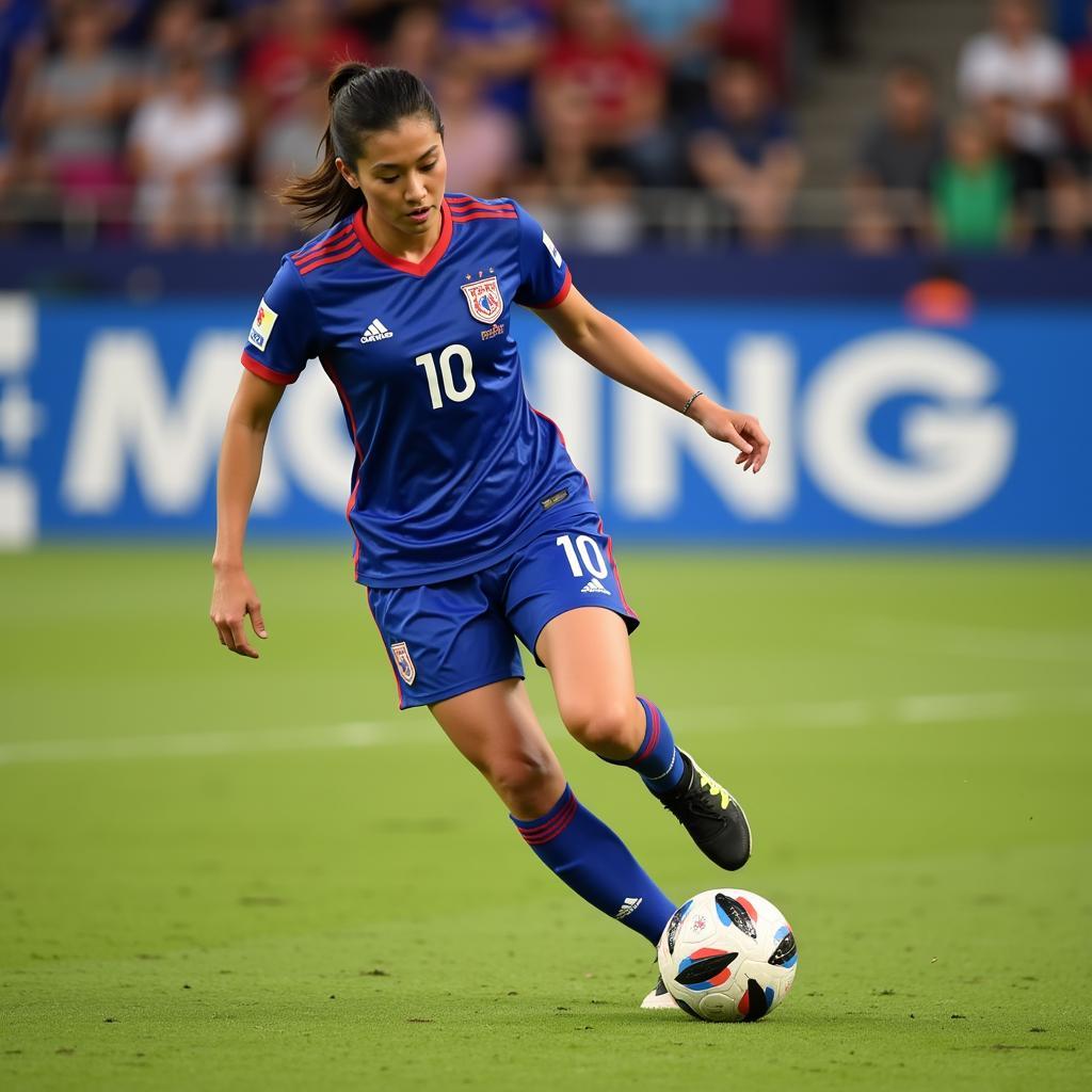 Thai female footballer wearing number 10 jersey