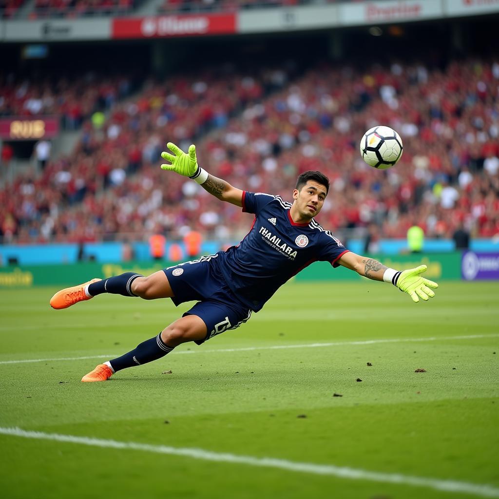 Thailand National Team Goalkeeper in Action