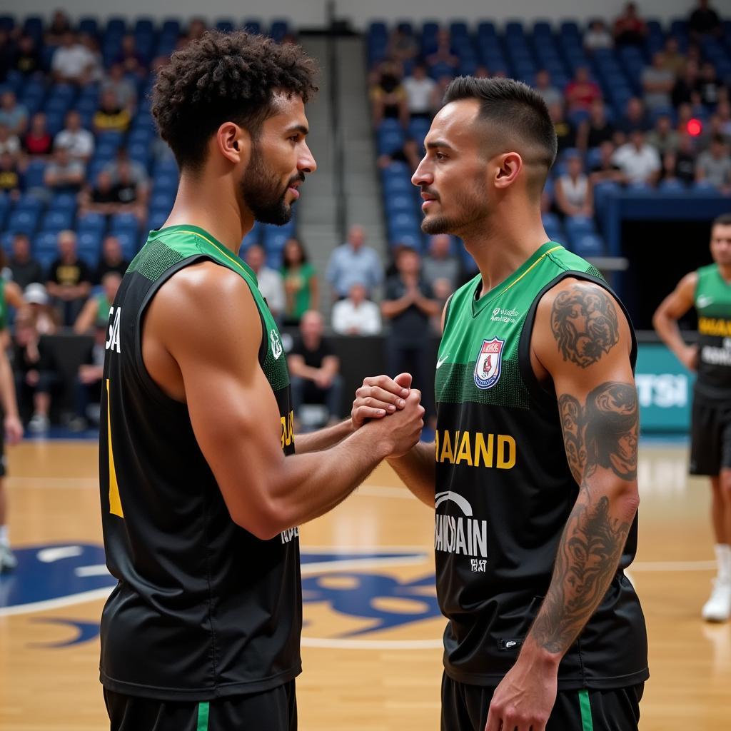 Thiago and Haaland Shake Hands After a Game