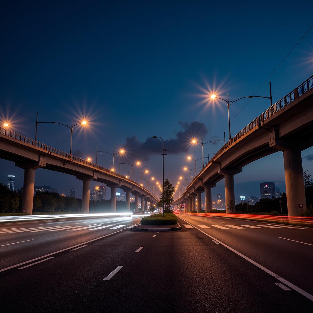 Thủ Đức Intersection Flyover at Night