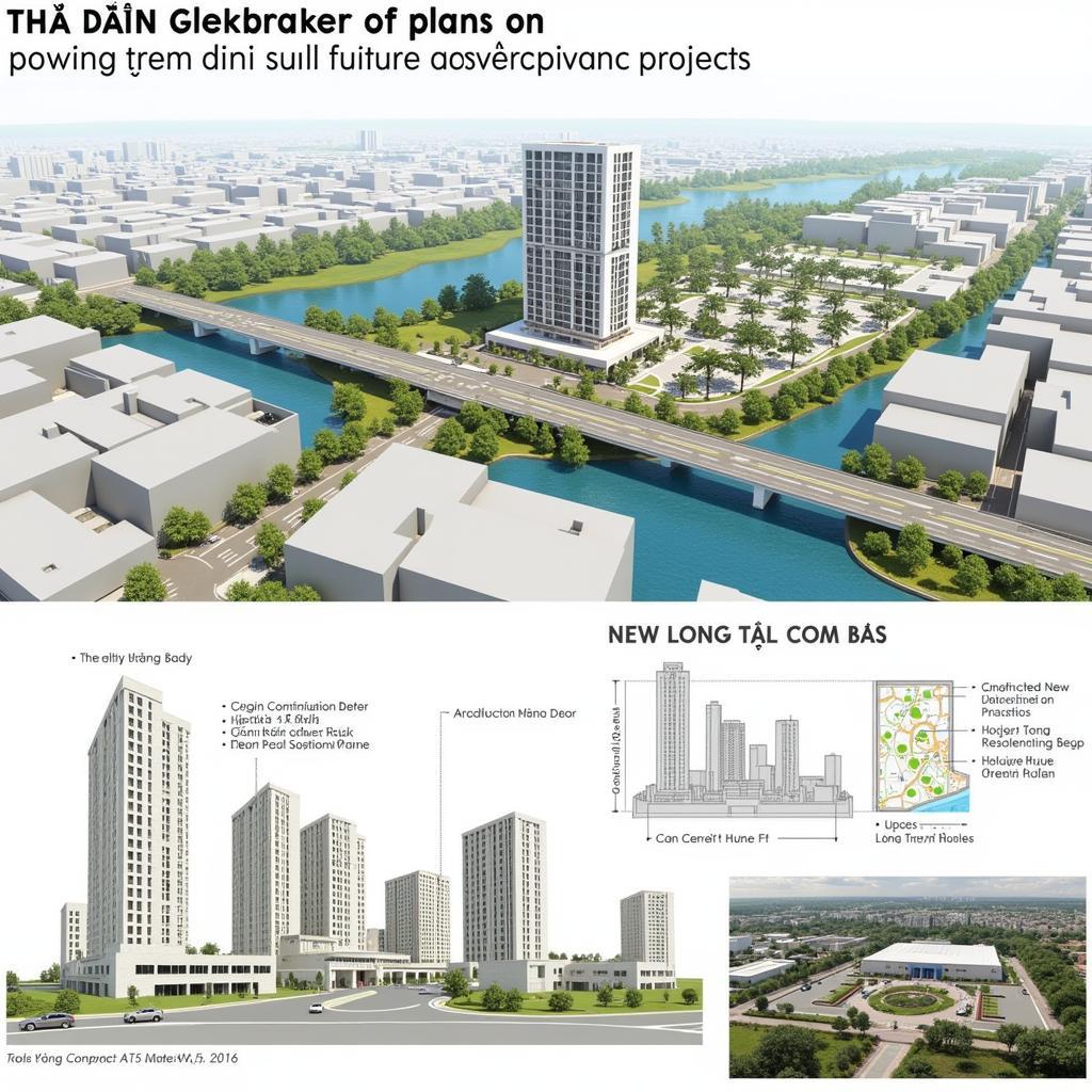 Thủ Dương Overpass Future Development: Architectural renderings showcasing the planned future development around the Thủ Dương Overpass.