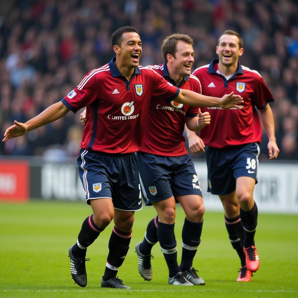 Tim Cahill celebrates in the FA Cup final with Millwall.