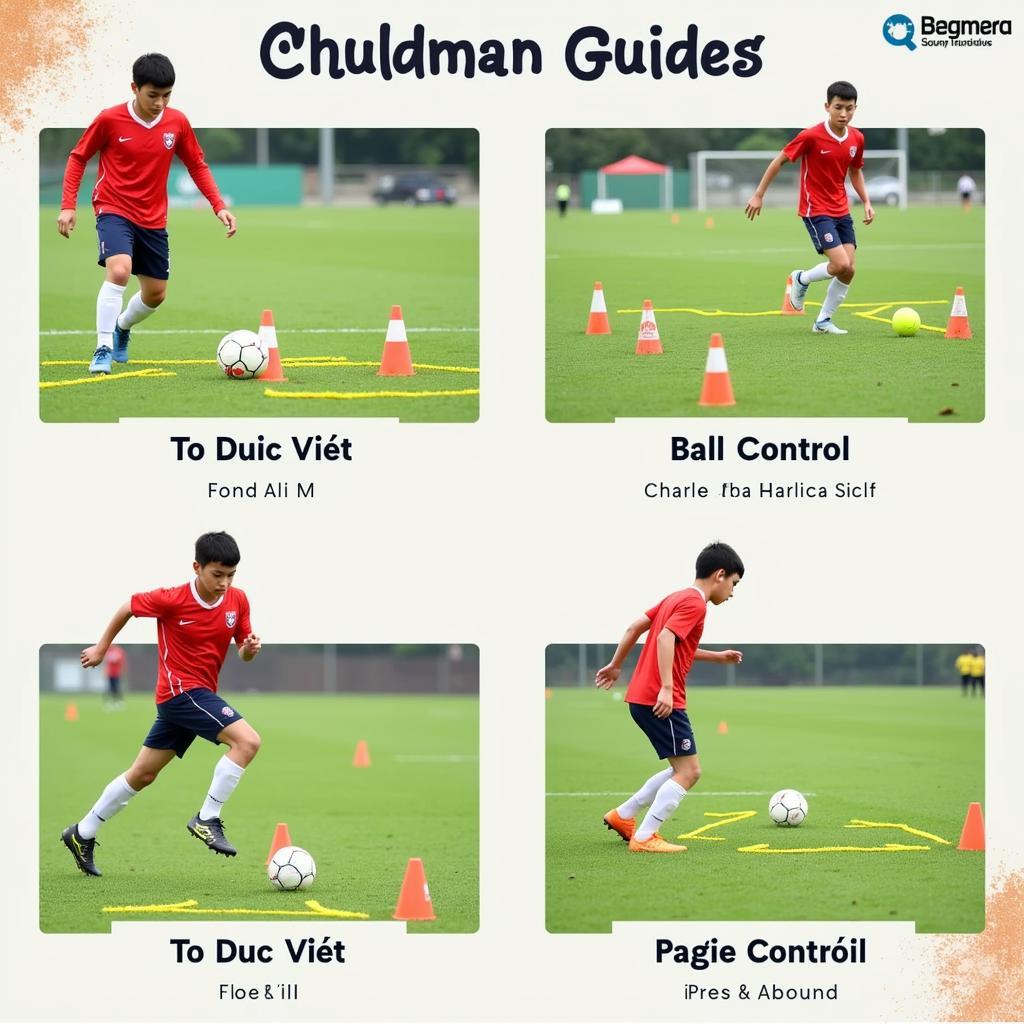 To Duc Viet Cau Thu practicing football drills