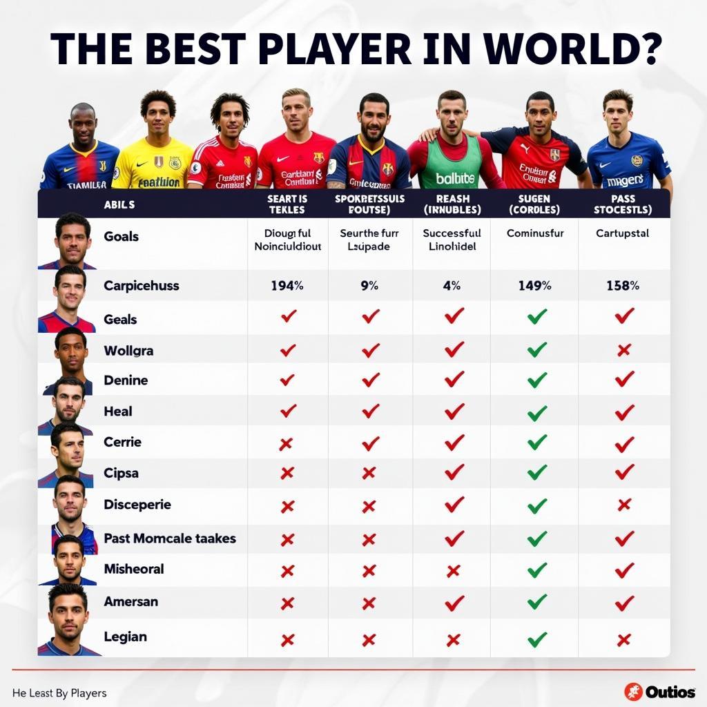 Comparing top football players based on key stats