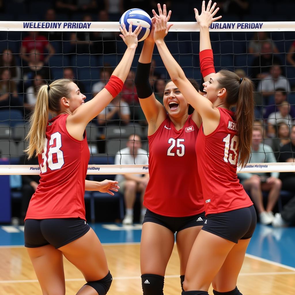 Celebrating Victory in Volleyball