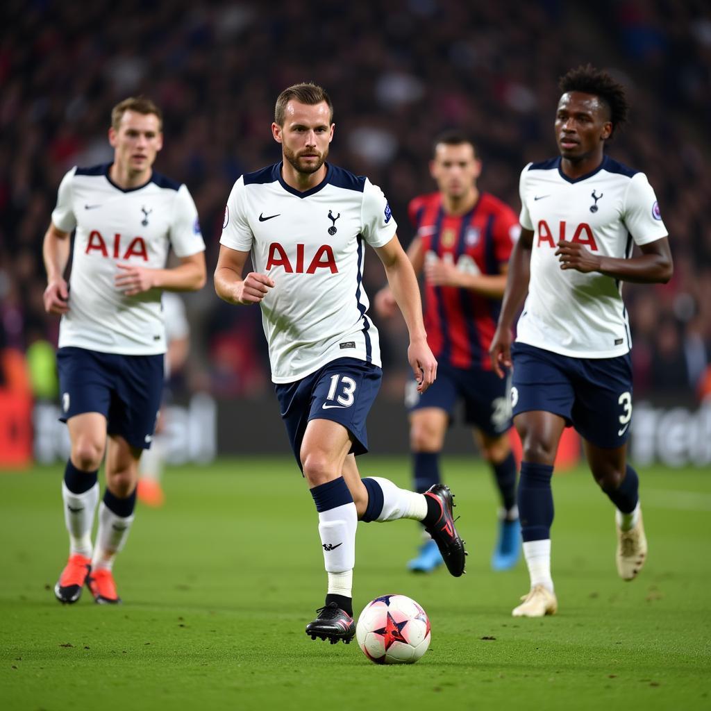 Tottenham Hotspur midfield players in action