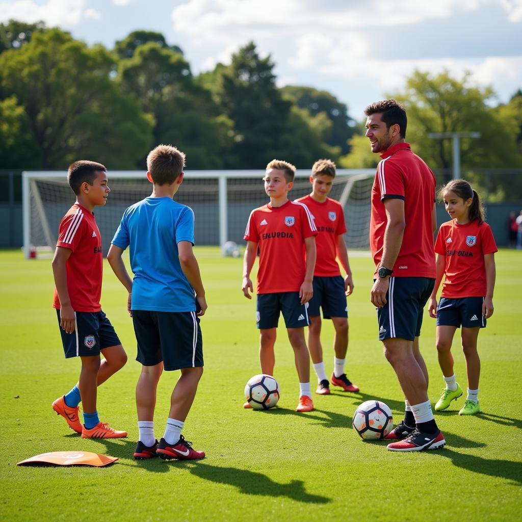 Young players training in the Toyota Junior Football Program