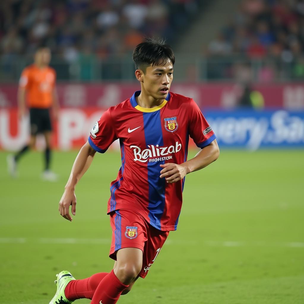 Tran Tan Loi playing in a youth match