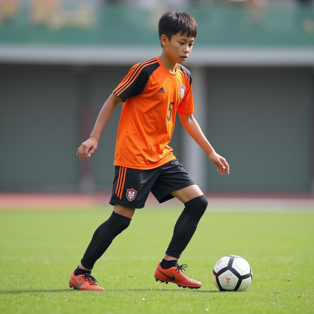 Tran Van Kien during his time at the youth academy