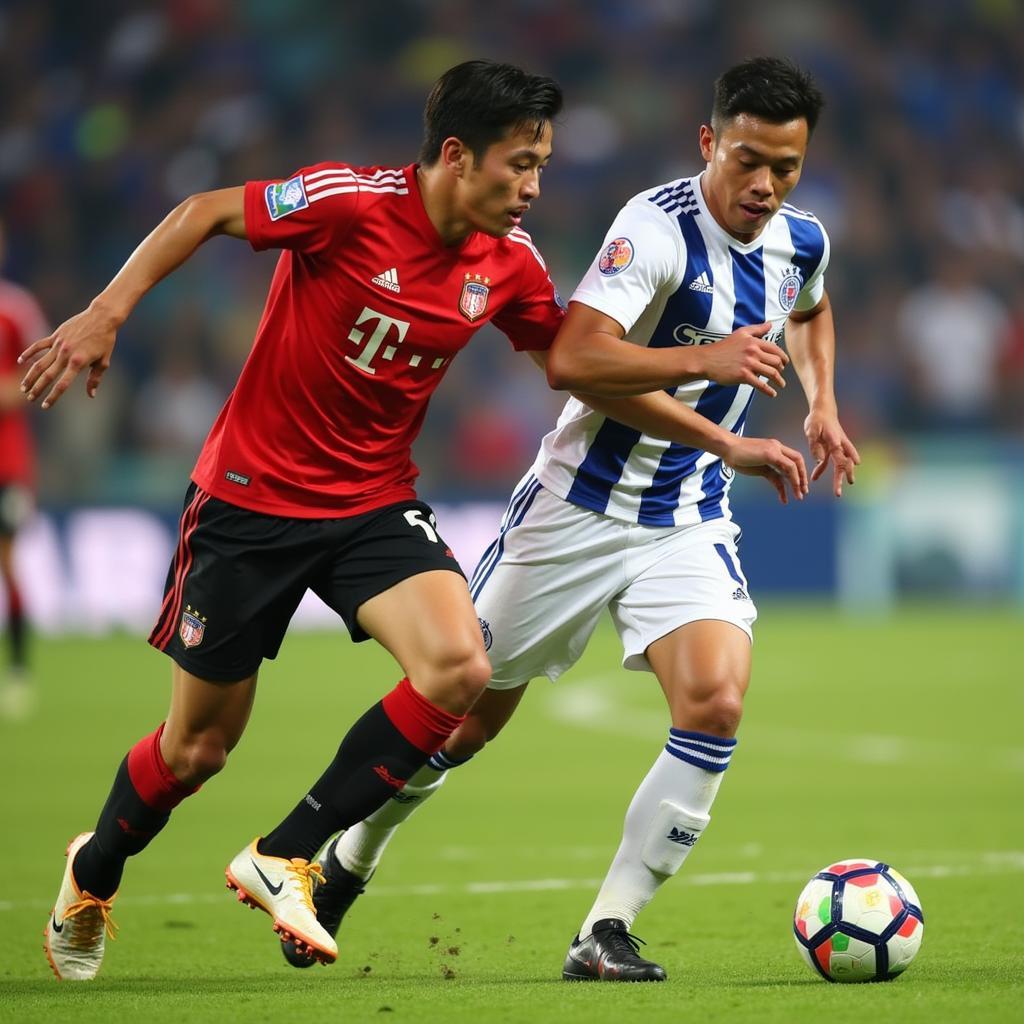 Tran Van Nhung in action during a Vietnamese football game