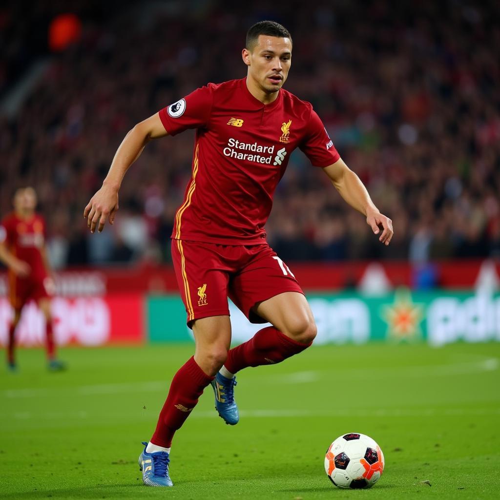 Trent Alexander-Arnold delivering a pinpoint cross resulting in an assist for Liverpool in 2019