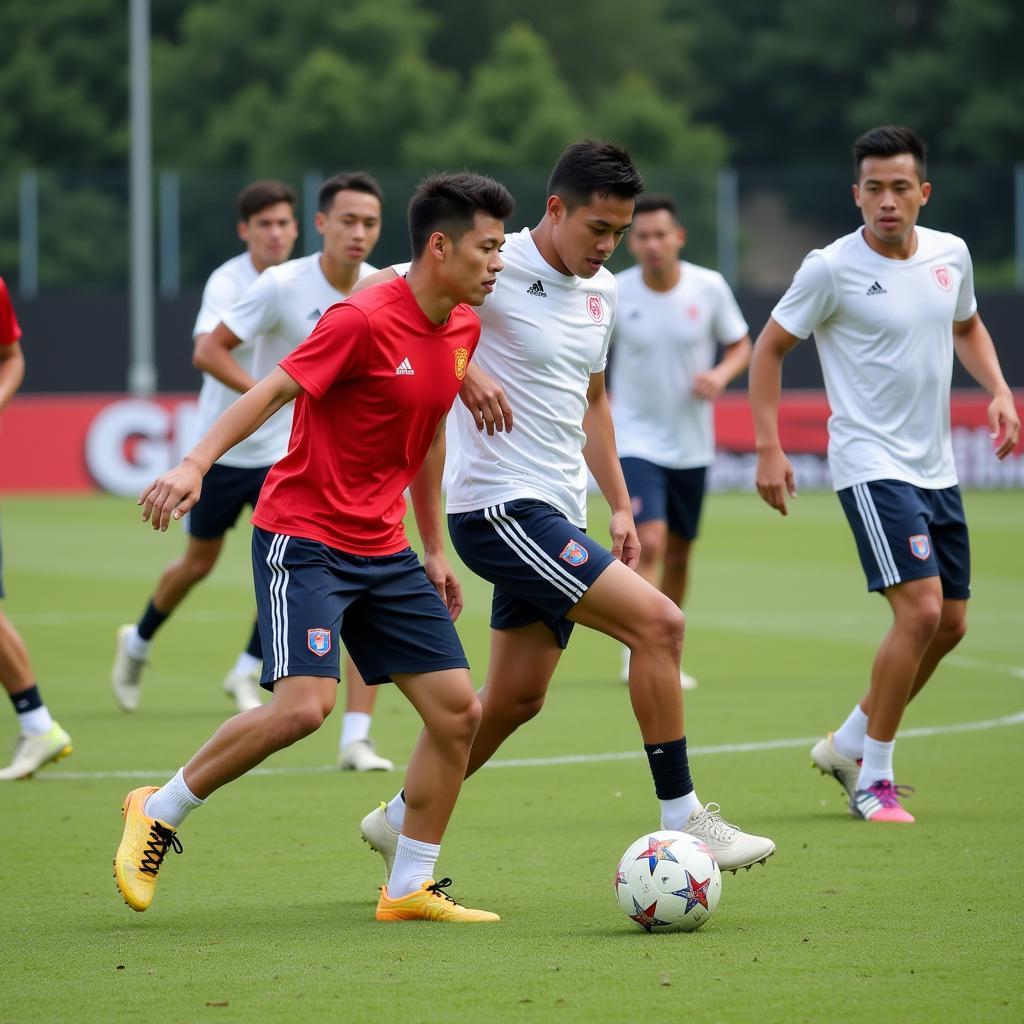 U21 Vietnamese Football Players Training