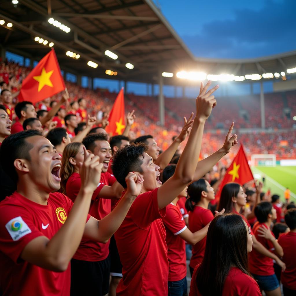 U22 Vietnam Football Fans Cheering in the Stands