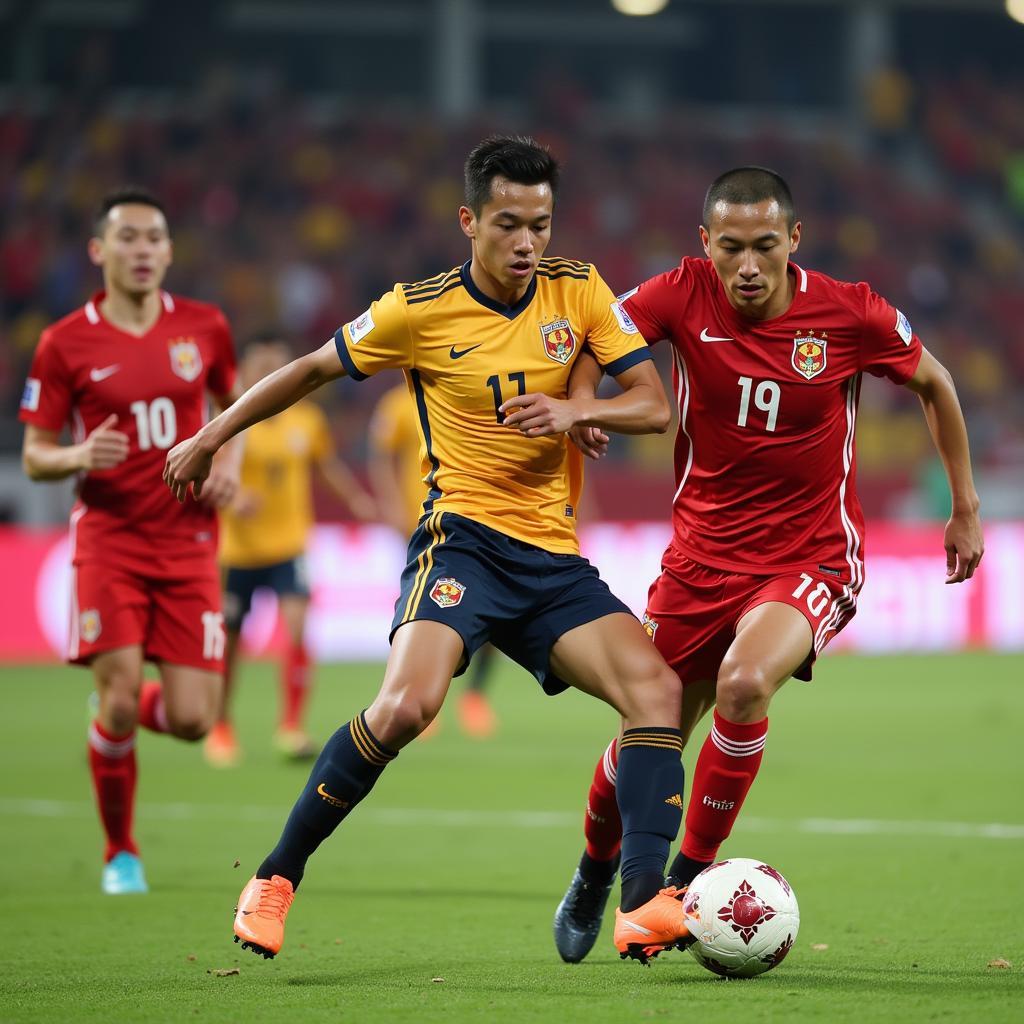 U22 Vietnam's Dynamic Midfielders in Action