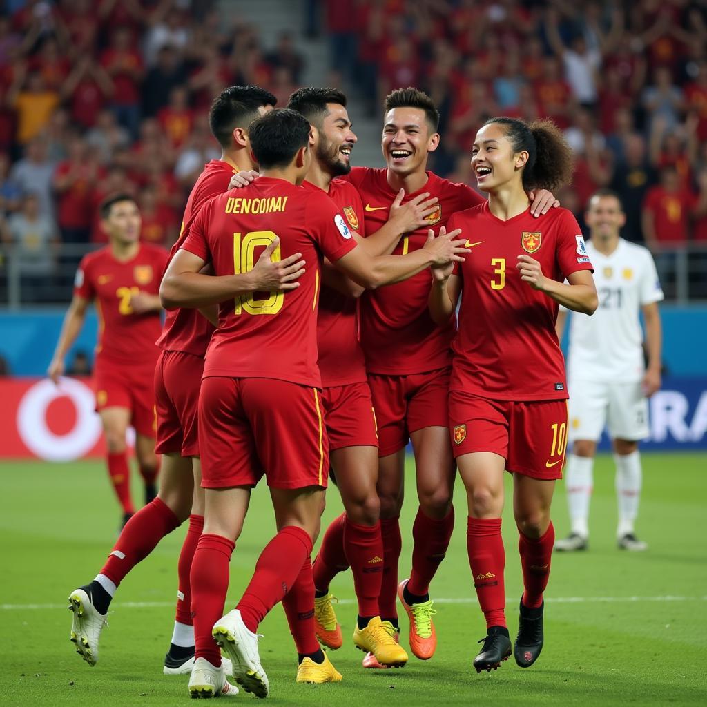 U22 Vietnam Players Celebrating a Victory