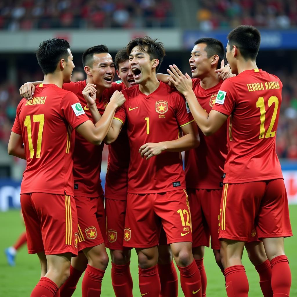 U22 Vietnam Team Celebrating a Victory