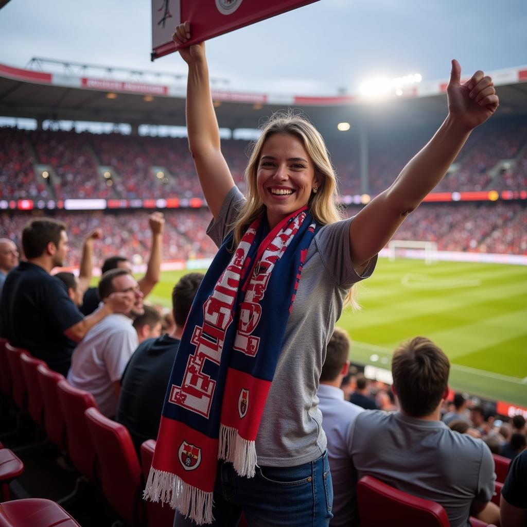 U23 Football Player's Girlfriend Cheering From the Stands