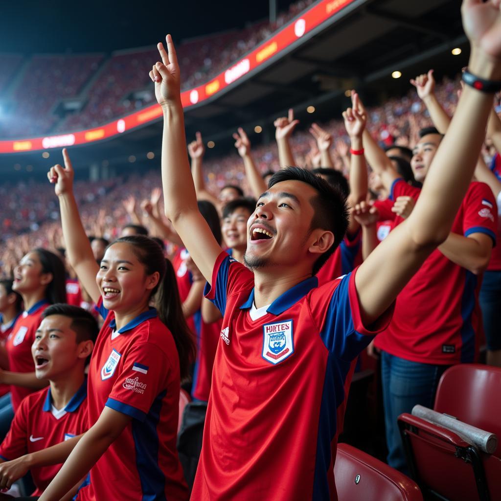 U23 Thailand Fans Cheering in the Stadium