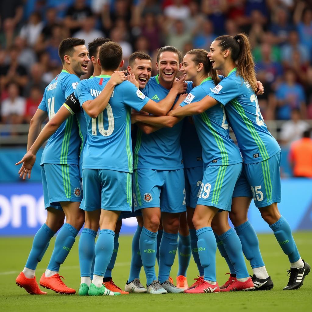 U23 Uzbekistan Players Celebrating a Victory