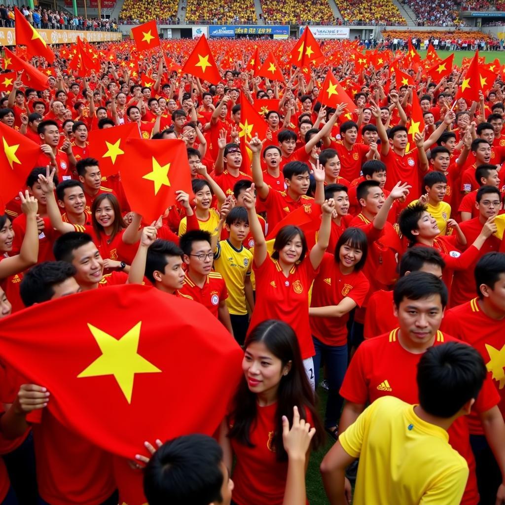 U23 Vietnam Fans Cheering in the Stands