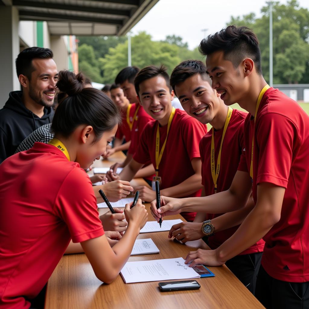 Fans Meeting U23 Vietnam Players at an Autograph Session